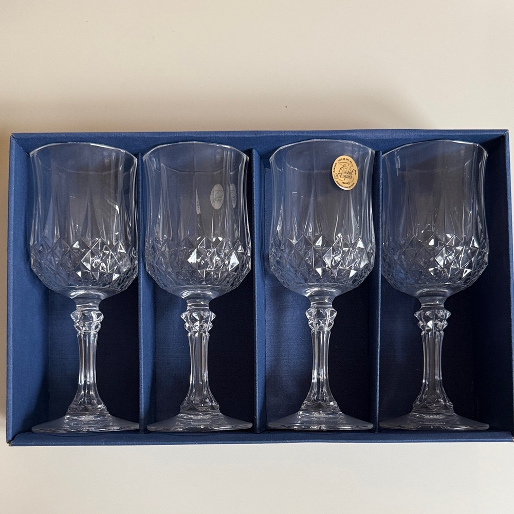 Longchamp Cristal D’Arques Set of 4 Wine Glasses